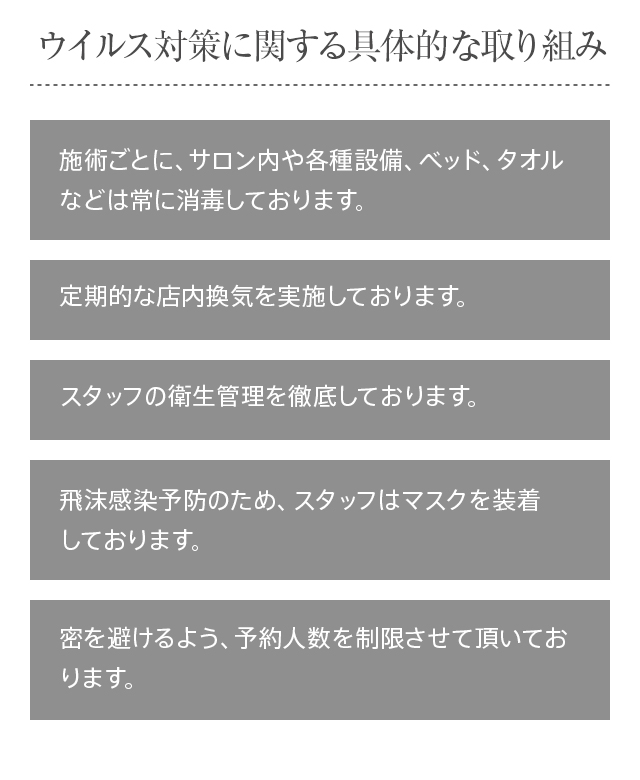 ウイルス対策に関する具体的な取り組み